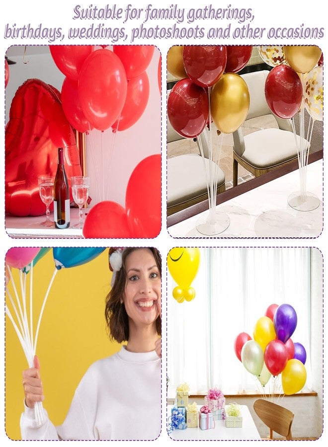 Exircy 20 Pcs Balloon Sticks, Plastic Balloon Holder Sticks With Bases Long Balloons Holder Stick Weights for Tying Balloons Arch Anniversary, Birthday, Parties, Graduation, Wedding Decorations - Image 5